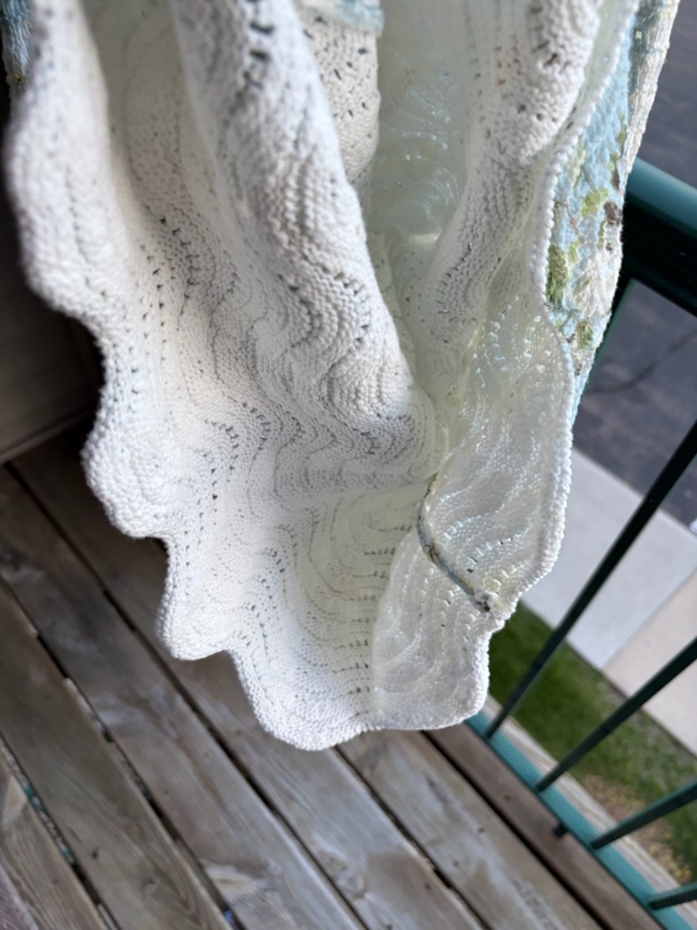 🆕🦋☘️ AQUA Floral Knit Dress M Ivory Blue Textured Crochet Midi Bloomingdale’s - Picture 12 of 15